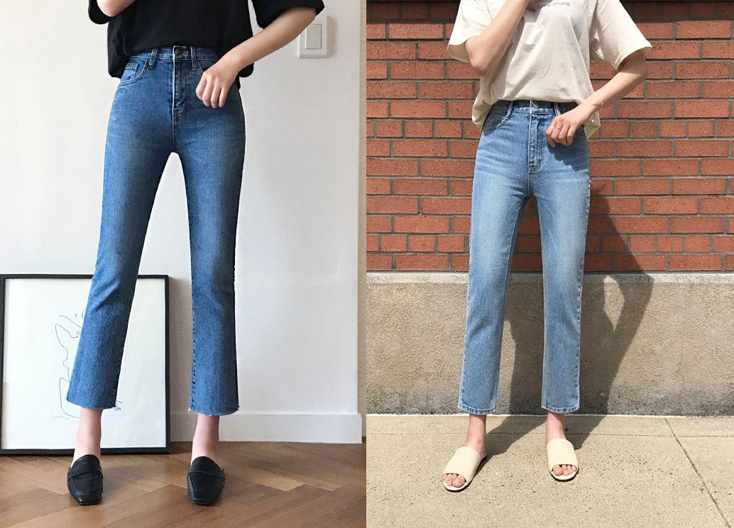 穿着一字裤展示舒适休闲风格的女性，适合日常穿搭。