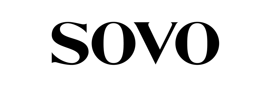 SOVO logo on a white background, representing the Korean brand known for high-quality, hand-crafted women’s shoes.