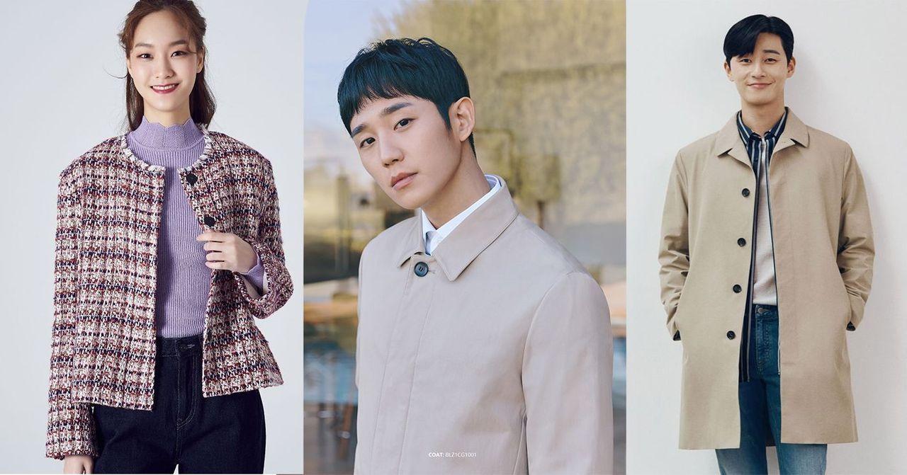 春季韓國流行服飾展示，顏色柔和包括粉紅和黃色選擇。