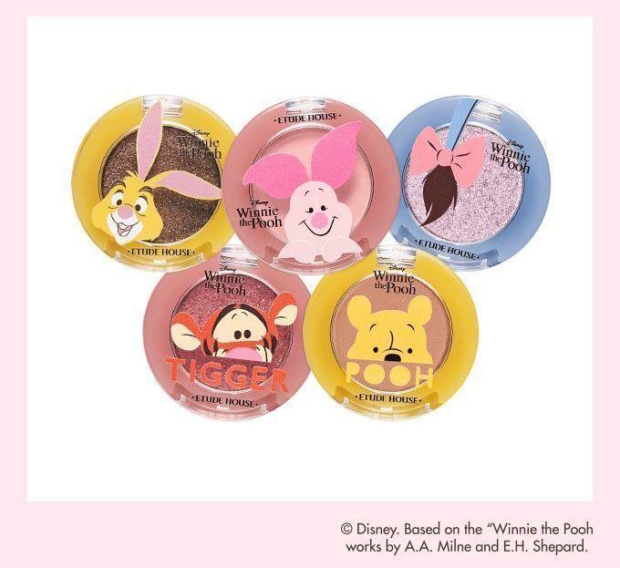 Éditions limitées des fards à paupières Etude House en collaboration avec Disney, dans des tons joyeux et colorés.