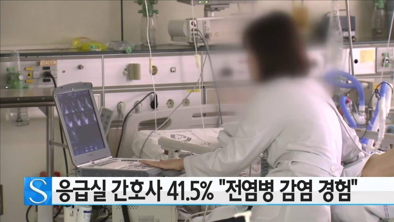 急診室中工作中的護士，描繪醫療環境中病菌傳播的潛在風險。