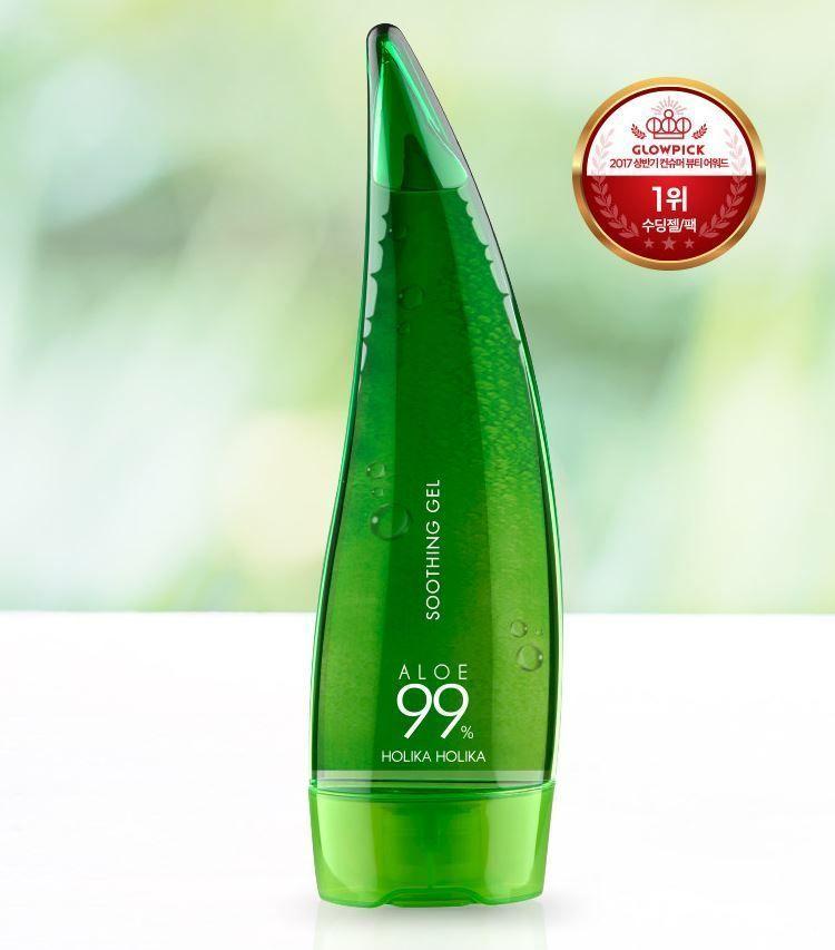 Holika Holika 99%芦荟凝胶，韩国最有名的修复凝胶，镇定夏季晒伤肌肤。
