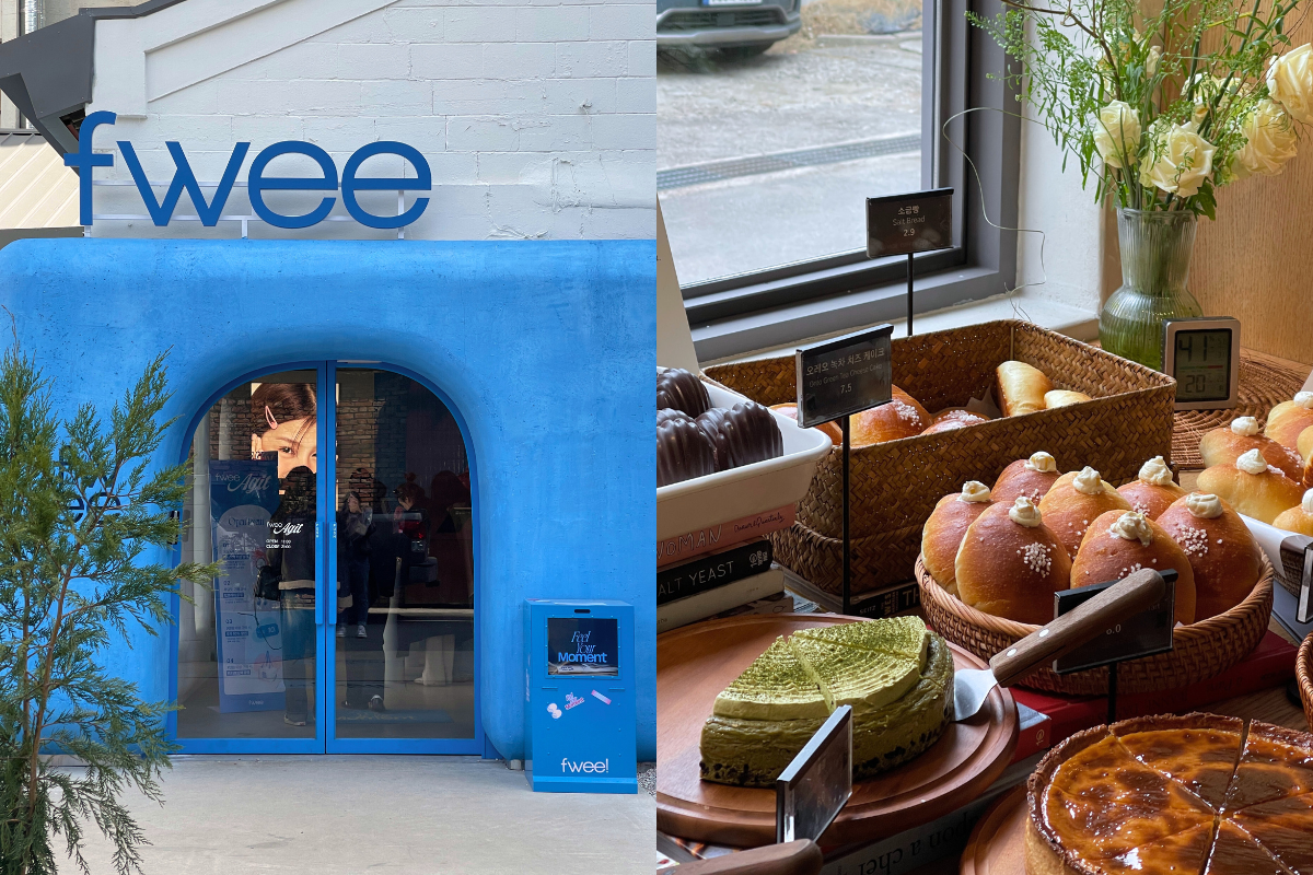 Seongsu-dong street view in Seoul, showcasing trendy shops and vibrant city life.