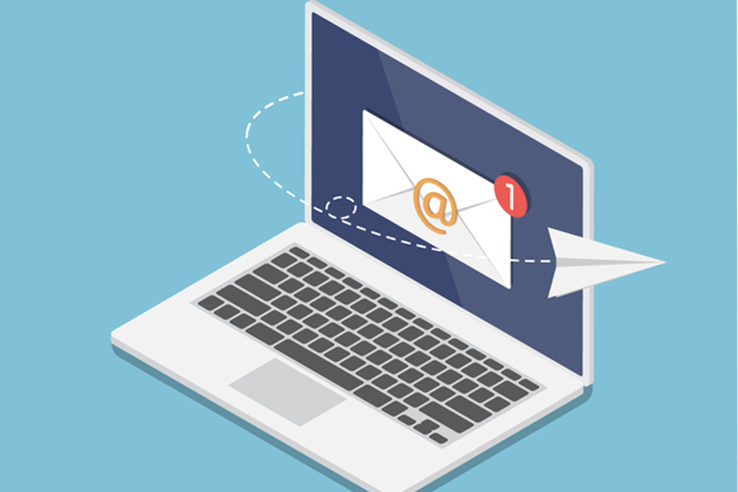 一位求職者正在電腦上撰寫電子郵件，準備其求職申請信的插圖，展示開頭段落中適當的辭令。