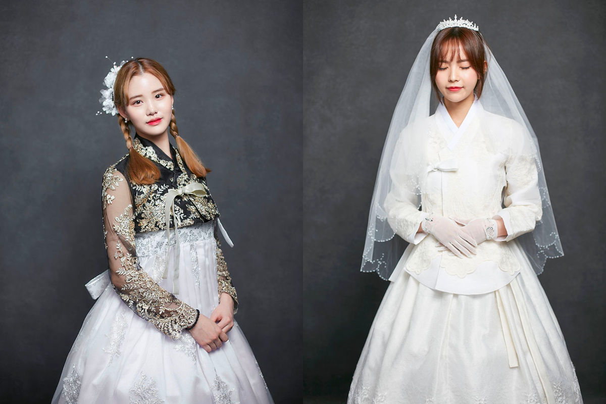 Selection of hanbok styles available at Hanbok Girls rental store near Gyeongbokgung Palace, showcasing the elegance and tradition of authentic Korean clothing.