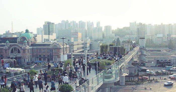 Seoul's 7017 Skygarden, a popular walking destination transformed from the old overpass in Seoul.