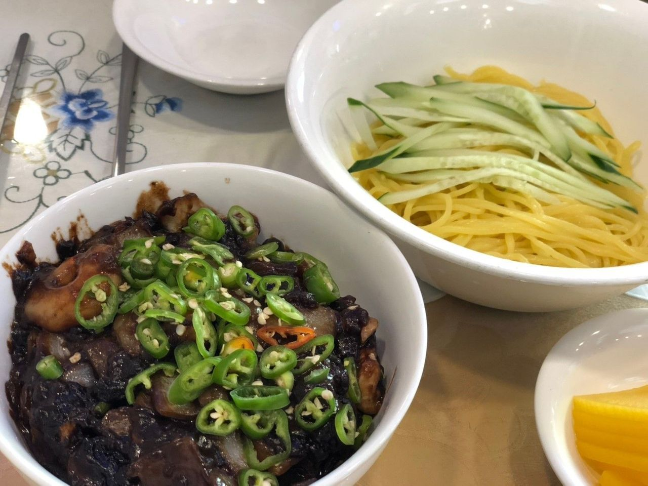 mì tương đen ở Nhà hàng Gonghwachun(공화춘) ở china town incheon 