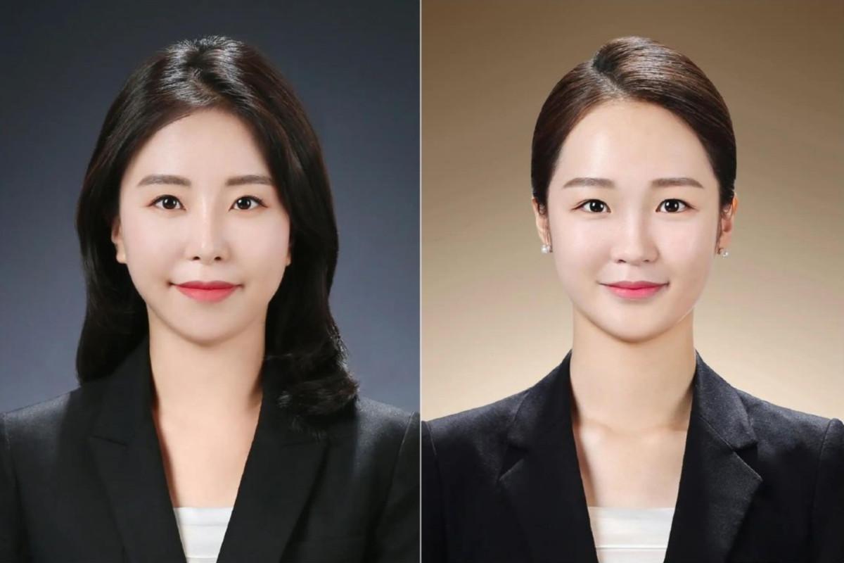 背景色の異なる証明写真を写した例