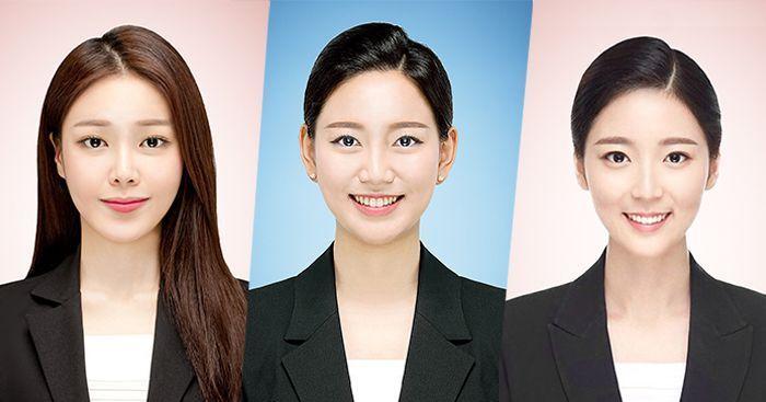 多張證件照，背景多樣且專業，用於介紹位於西面的證件照拍攝服務。