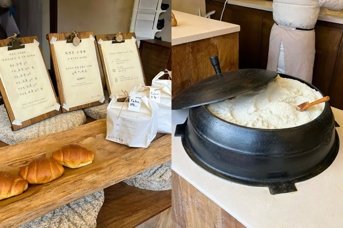 ジャヨンドソグムパンin聖水のカウンター。メニューが並べられている様子が見える。