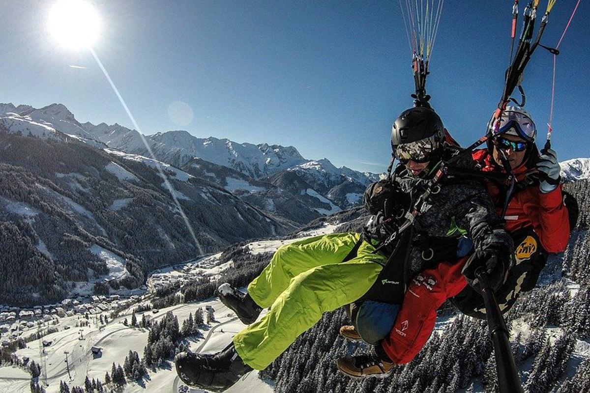 Winter Activities In Korea: Winter paragliding