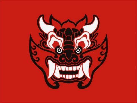 2019年韩国足球队的红色恶魔标志，象征着球队的激情和非凡斗志.