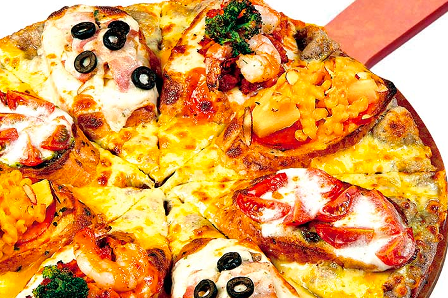 每片披薩皆展現出九種獨特韓國口味的Pizza Alvolo拼盤披薩，方便分享，適合作為聚會或晚餐的選擇。