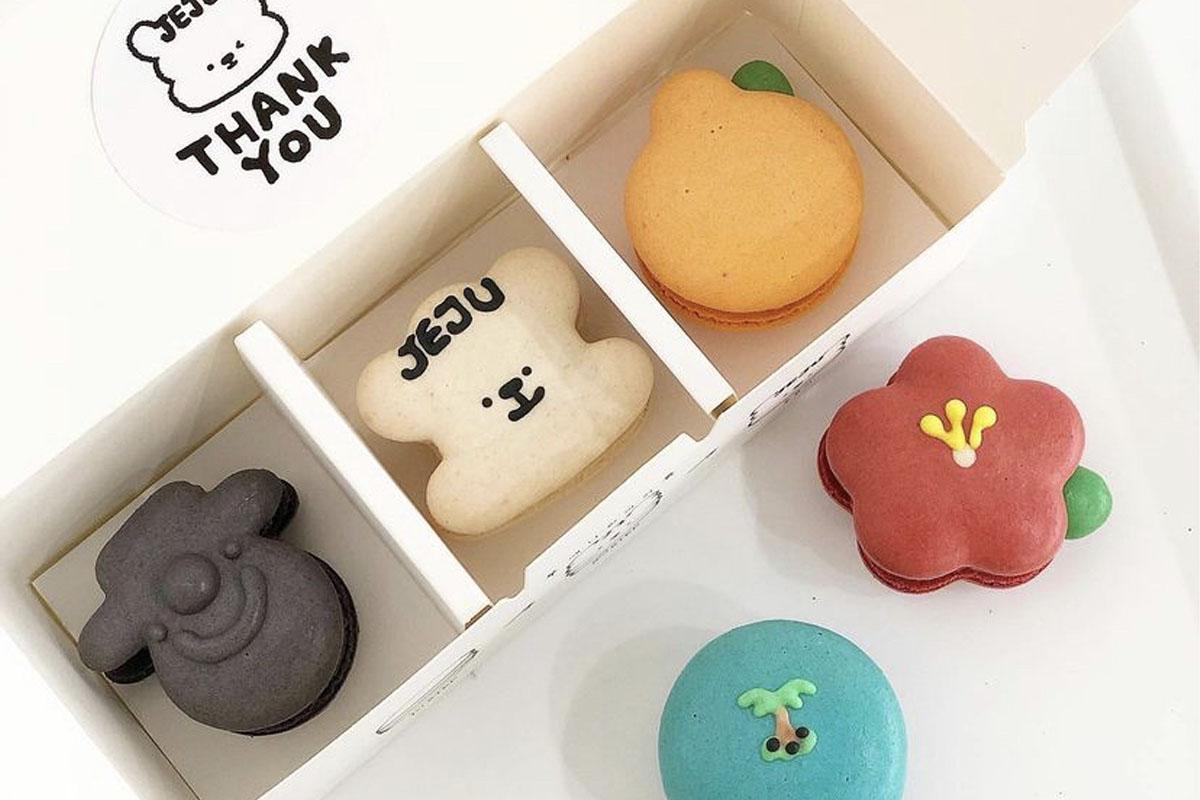 Some macarons from from To:NE1 in a box.