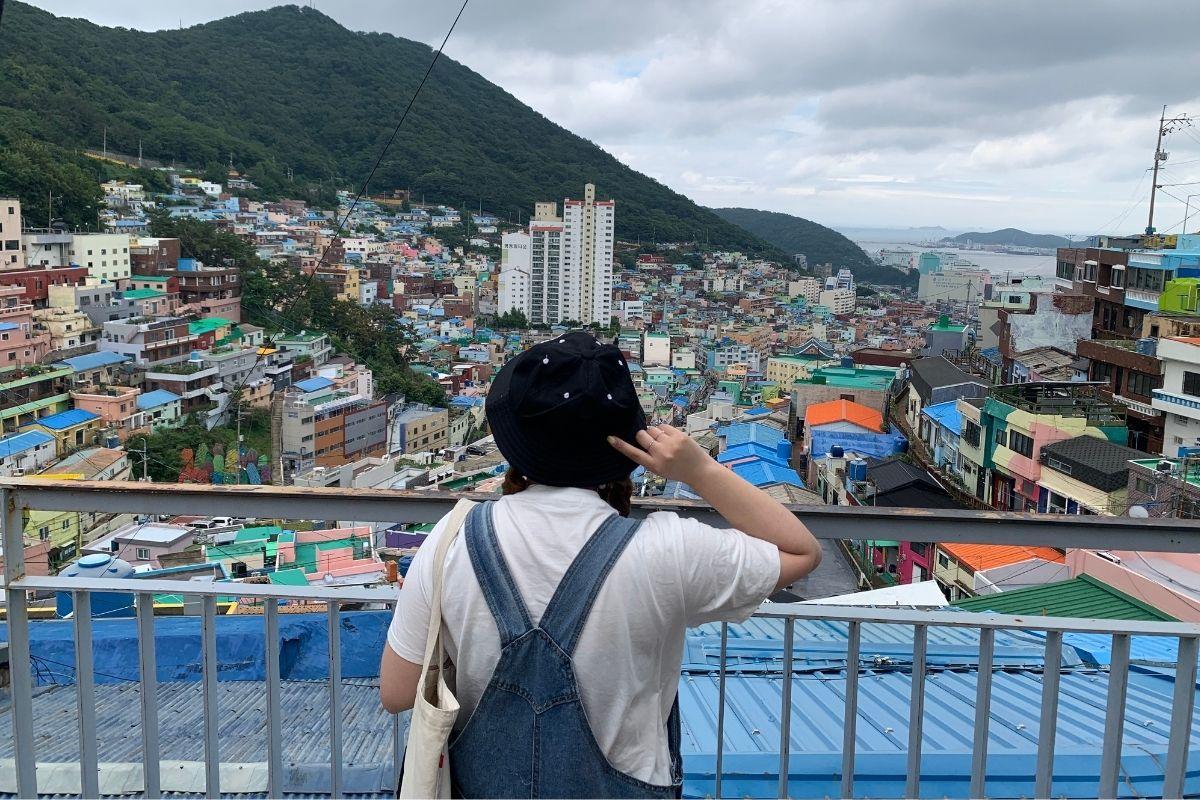 view từ cao nhìn xuống Làng văn hoá Gamcheon Busan