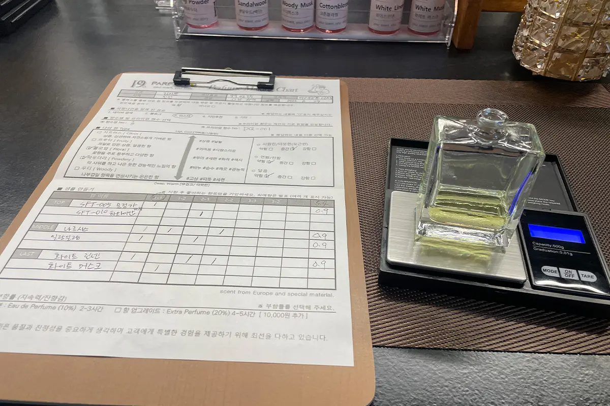 韓國香水 韓國香水DIY 香水DIY 香水 香水工房 韓國香水工作坊 弘大 PARFUM 9 價錢 預約