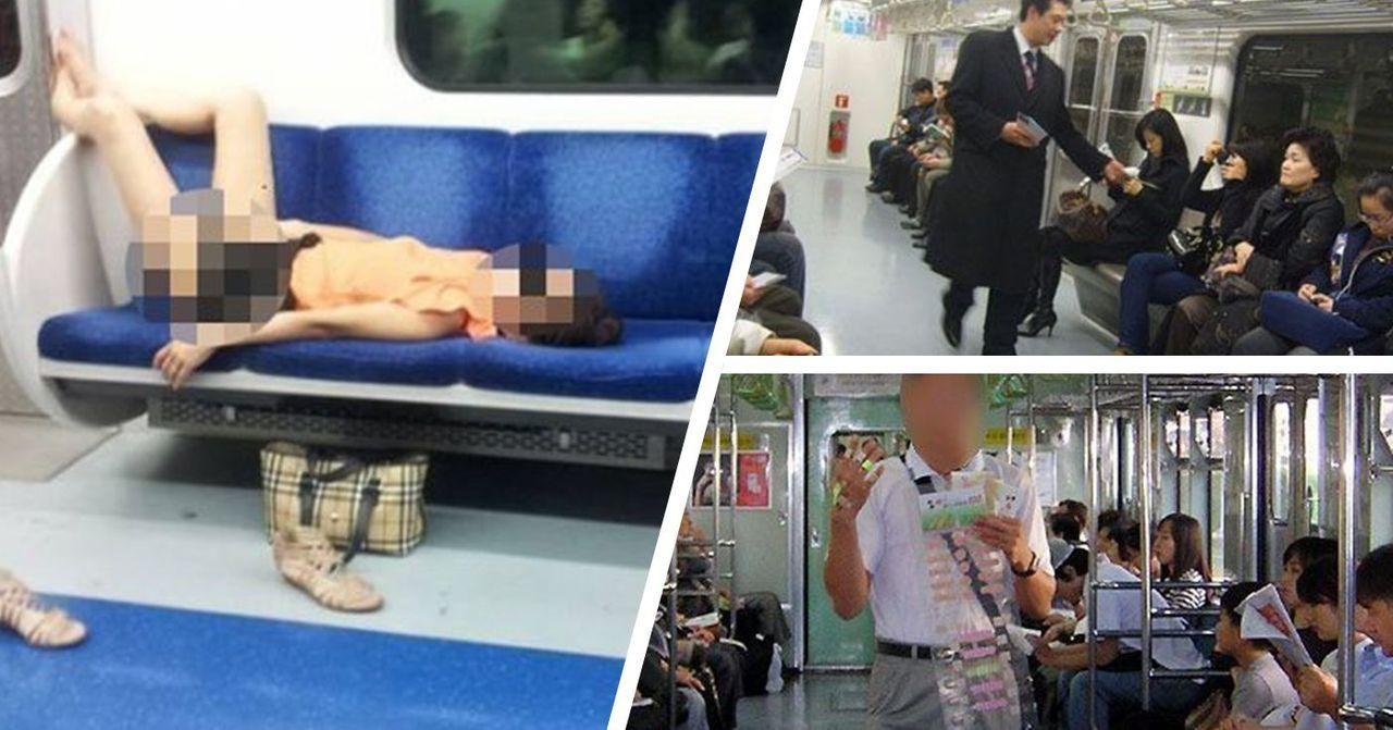 韓國地鐵文化展示了一些不文明的乘車行為和其影響。