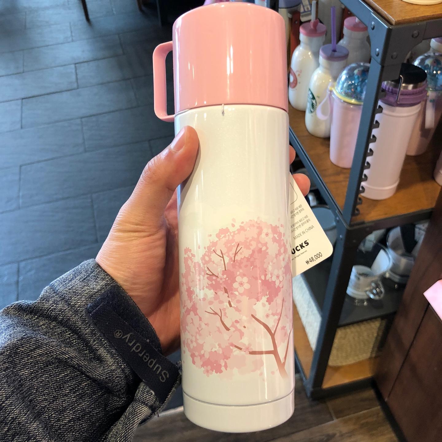 473ml櫻花季保温杯，杯蓋可直接當杯使用