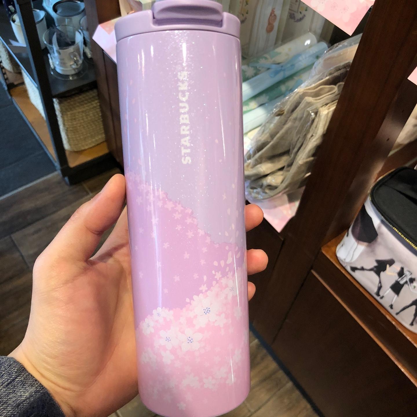 473ml紫色櫻花季星巴克保温杯