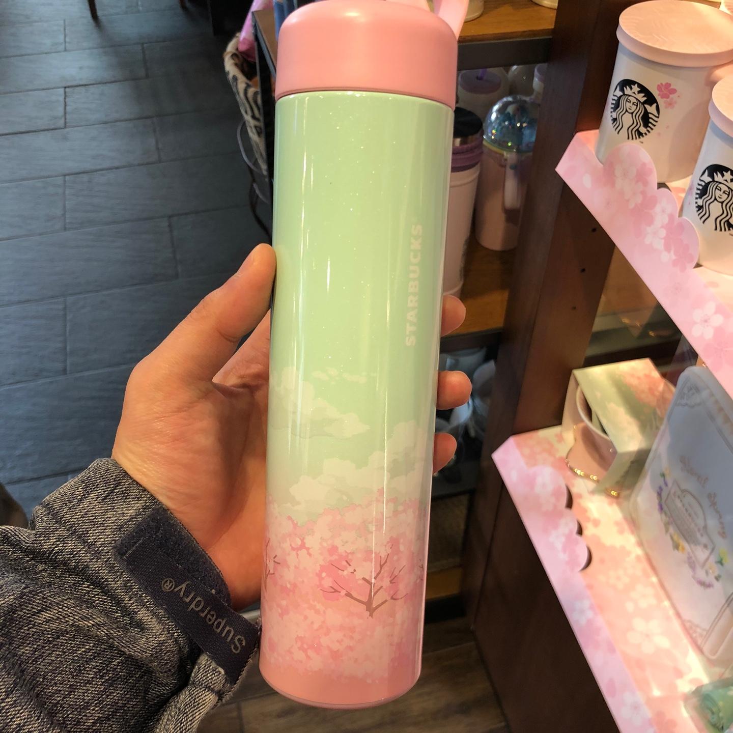 473ml星巴克保温杯，添加青綠色的春天氣氛