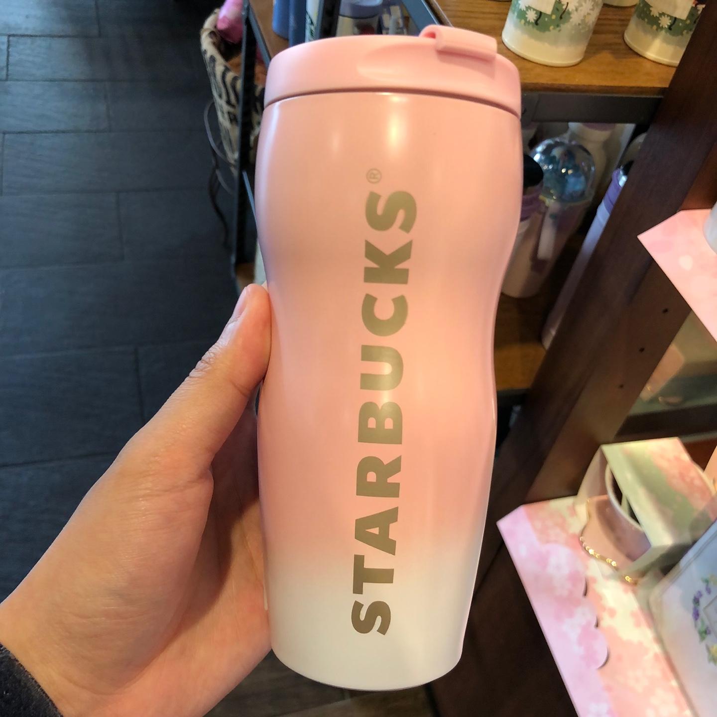 473ml粉色櫻花保温杯，造型稍微一般