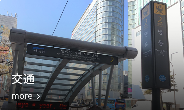 ソウル明洞、韓国の交通情報ガイドに掲載されている明洞駅の様子