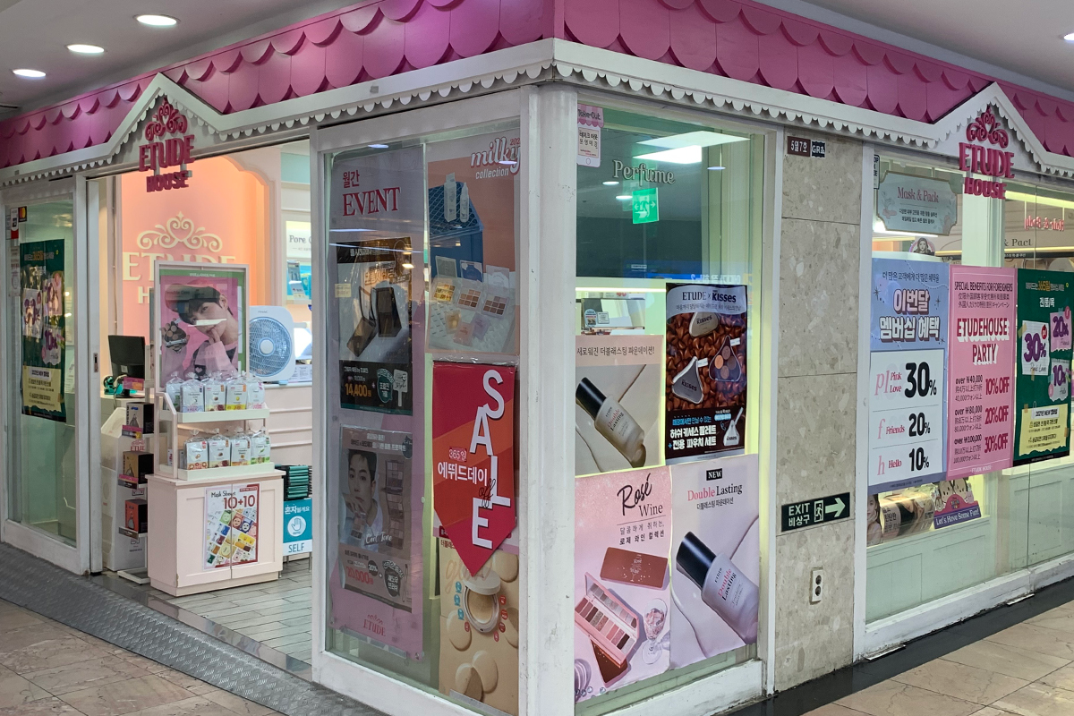 etude house at Seomyeon underground shopping center.