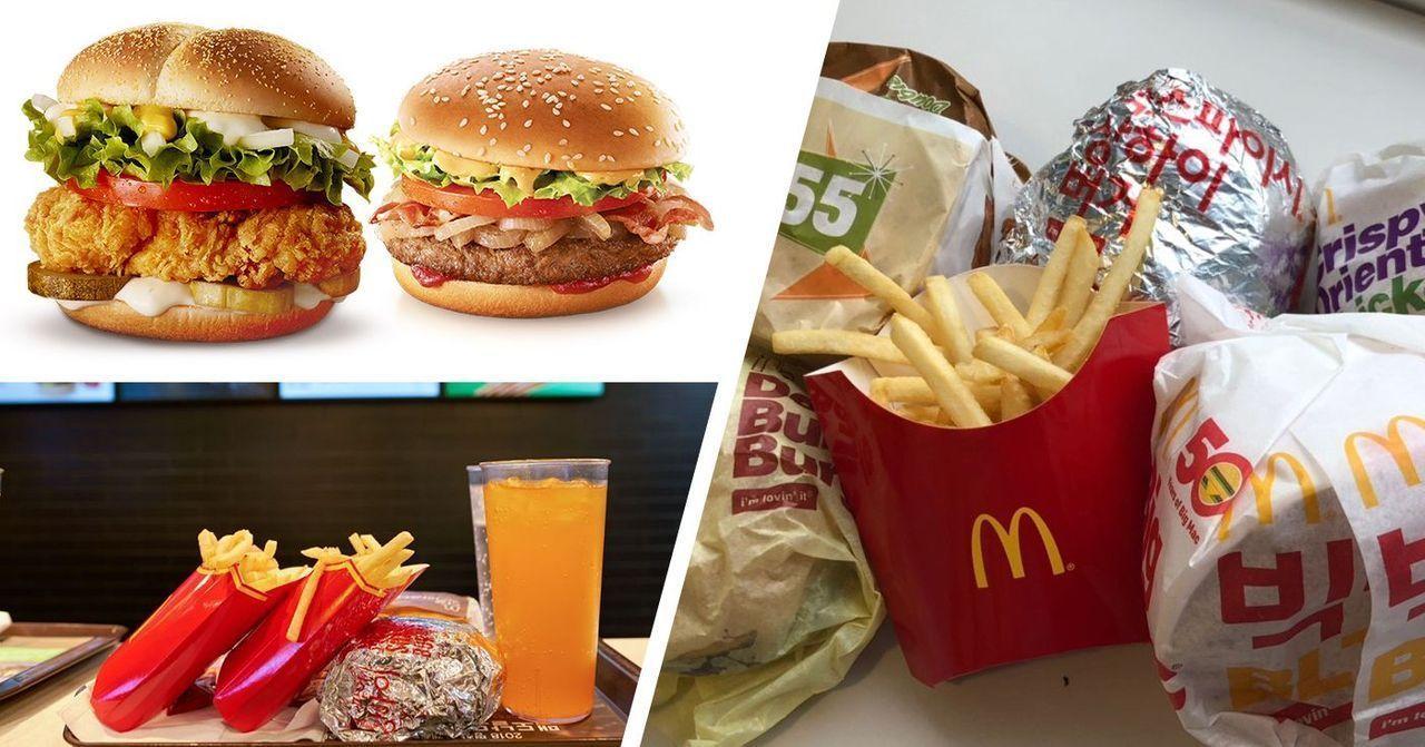 麥當勞韓國特有漢堡店，顯示標誌和獨特配料，吸引當地及遊客品嚐。本地化菜單提供烤肉風味。」