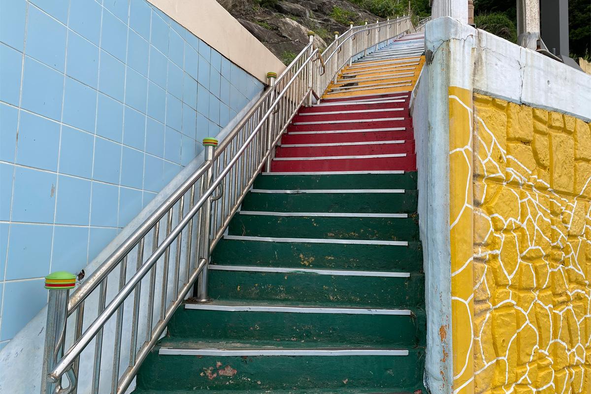 Rainbow stairs in Huinnyeoul Culture Village