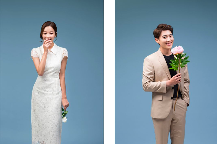 一對身著晚禮服的夫婦，展示韓式婚紗攝影的唯美與浪漫風格。