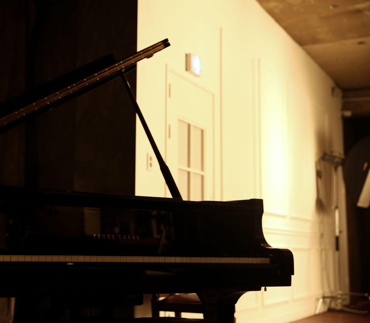 Creatively lit photo studio interior, perfect for capturing romantic and timeless wedding photos.