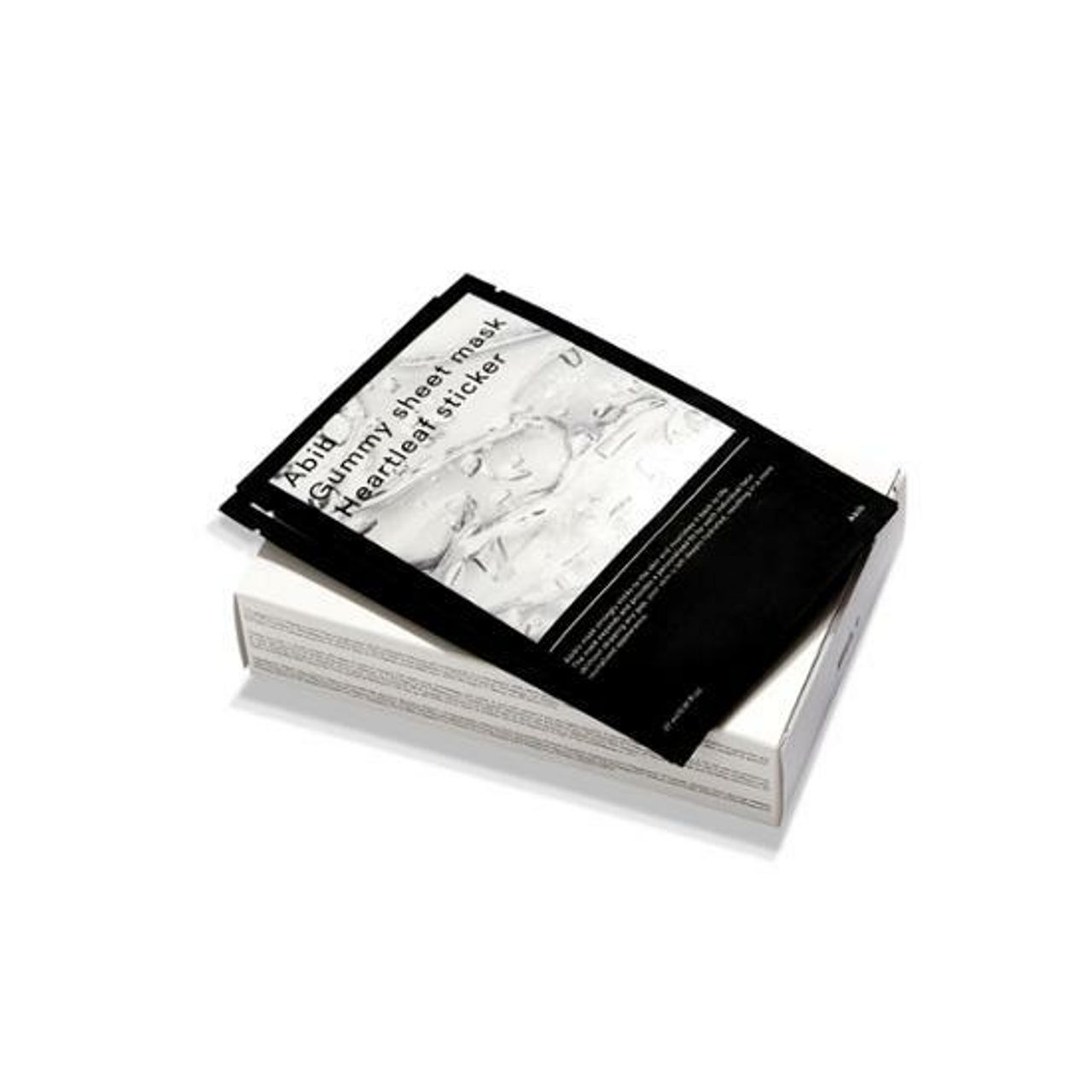 ABIB口香糖鱼腥草面膜包装，展示舒缓镇静和保湿修护的护肤特性