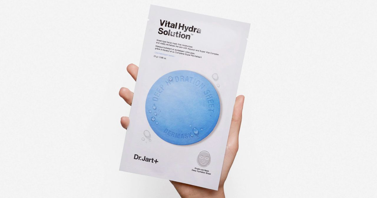韓國人氣面膜Dr.Jart+藍色藥丸面膜的包裝，適合乾燥肌膚的深層補水急救面膜。