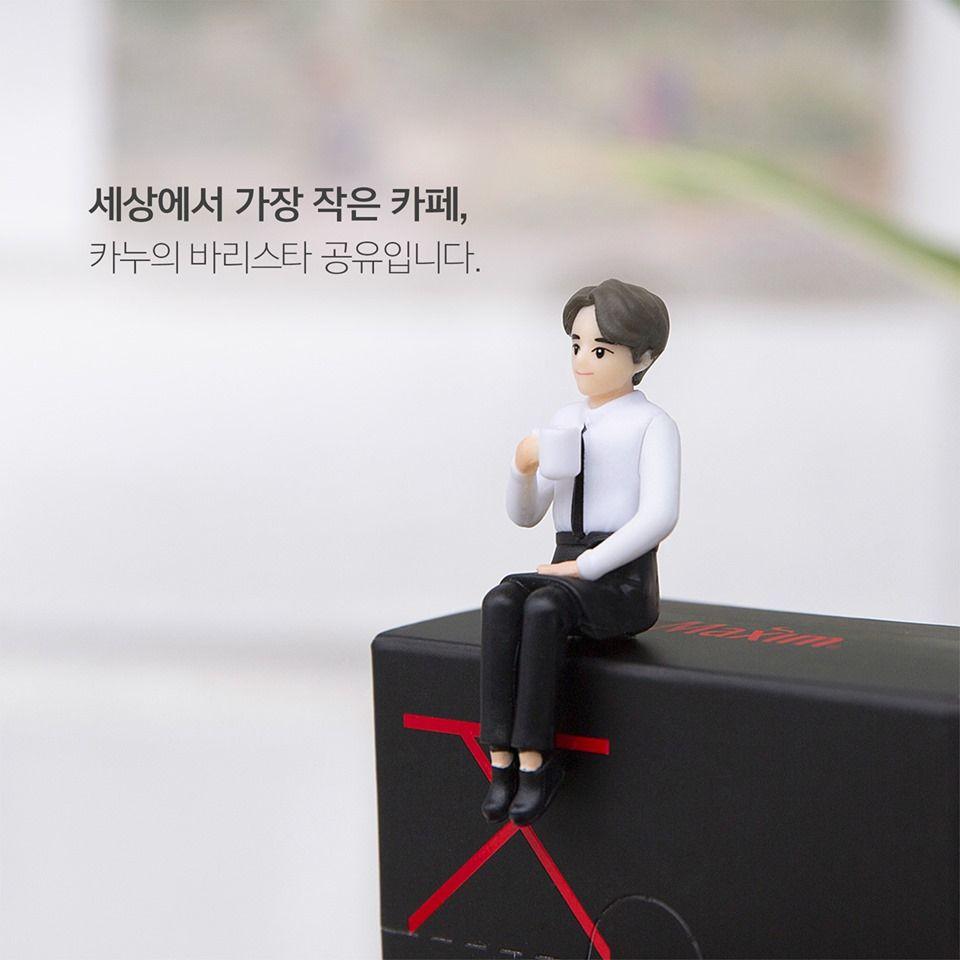 KANU五款杯緣子坐在咖啡杯邊上，可愛造型，適合放置於各種環境。