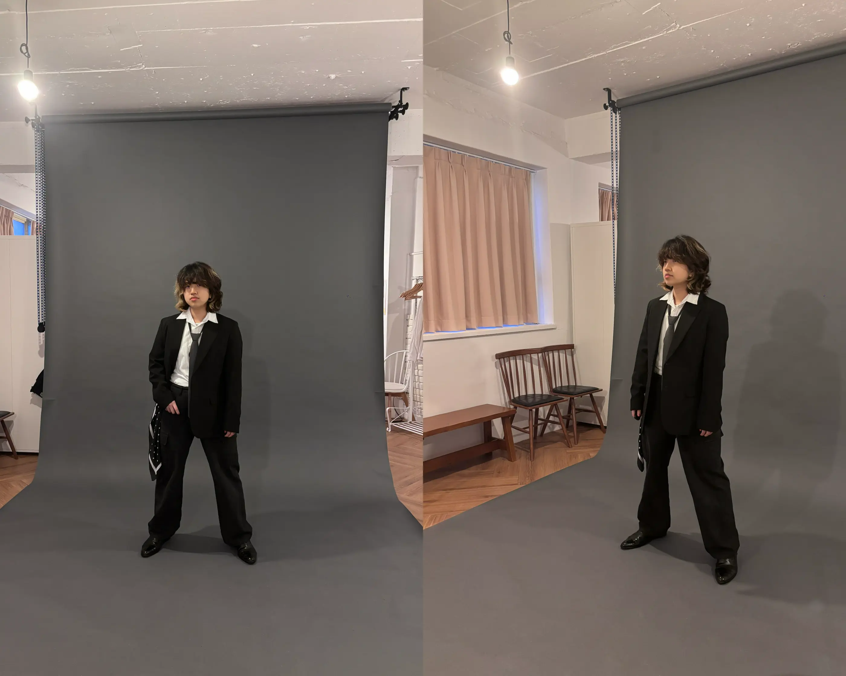 Cheese Smile Studio的顧客在電腦上查看所拍攝的照片，進行自助拍攝的即時效果驗證。