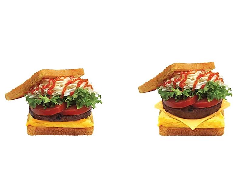 Toast Luck的獨特三文治，結合了生菜、番茄和豐富的蛋奶炙烤風味。