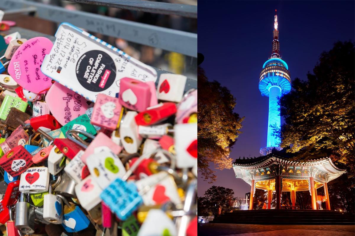 korea, christmas lights, namsan seoul tower