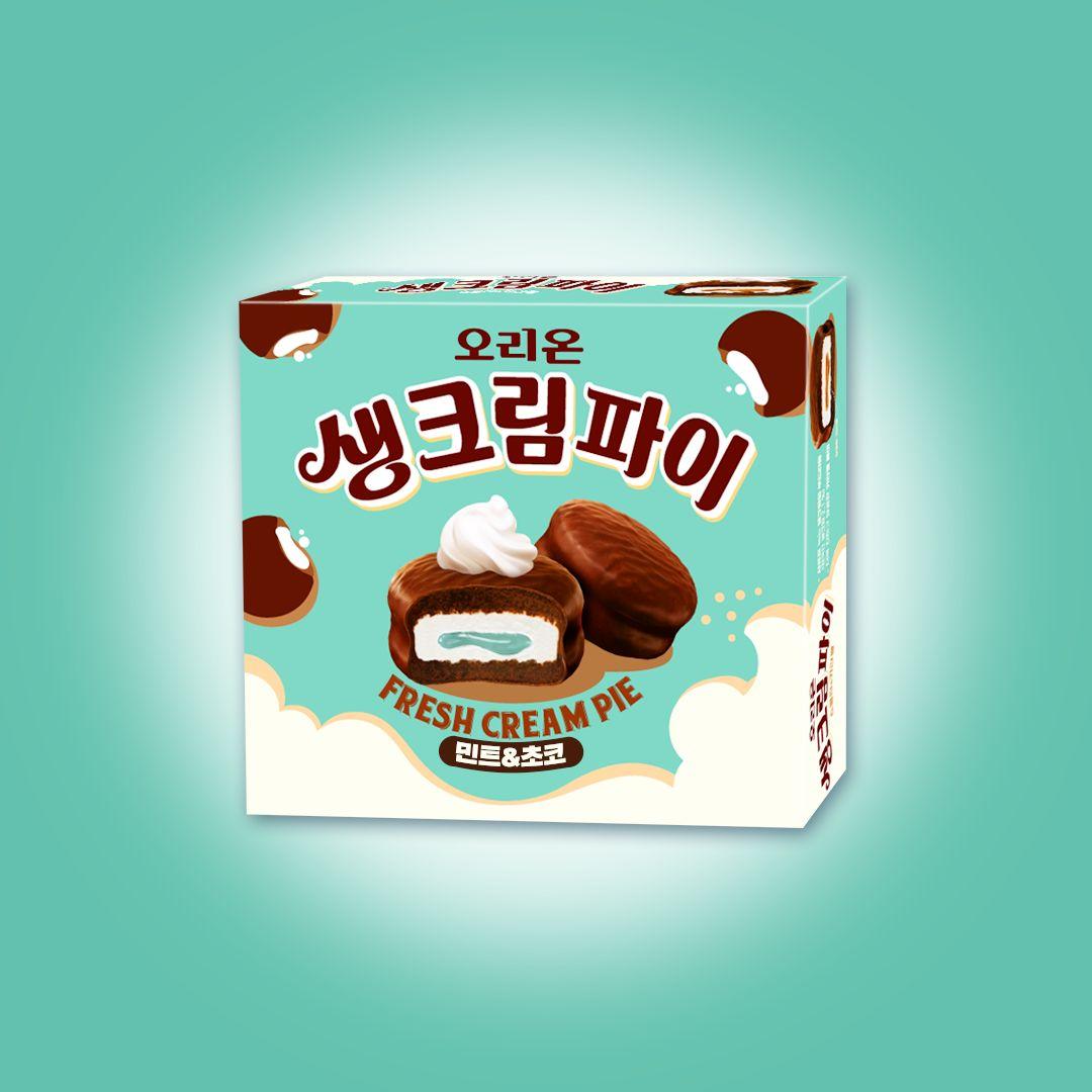 鮮奶油薄荷巧克力派產品包裝，搭配獨特的薄荷巧克力風味。