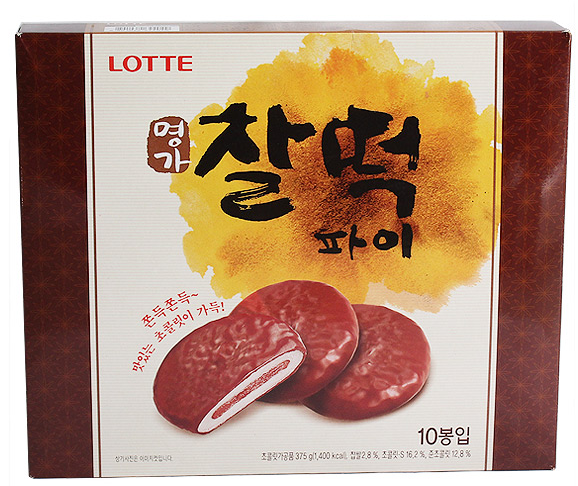 韩国乐天巧克力麻糬派包装
