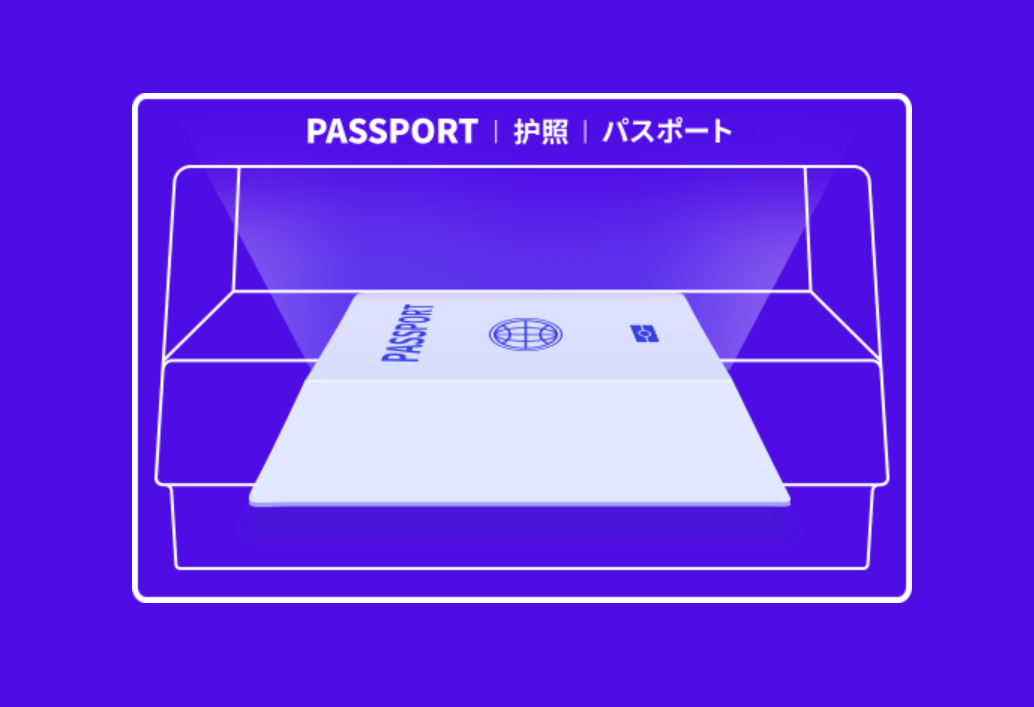 WOW Exchange 환전기 사용을 위해 여권을 스캔하는 예시 이미지