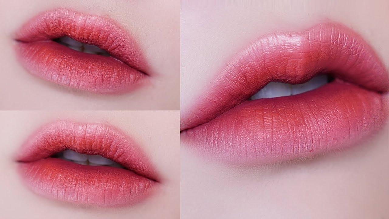 การทาปากแบบ Gradient Lips ที่ใช้สีเข้มด้านในและสีอ่อนด้านนอก เพื่อริมฝีปากที่ดูกระชับและมีสีสัน