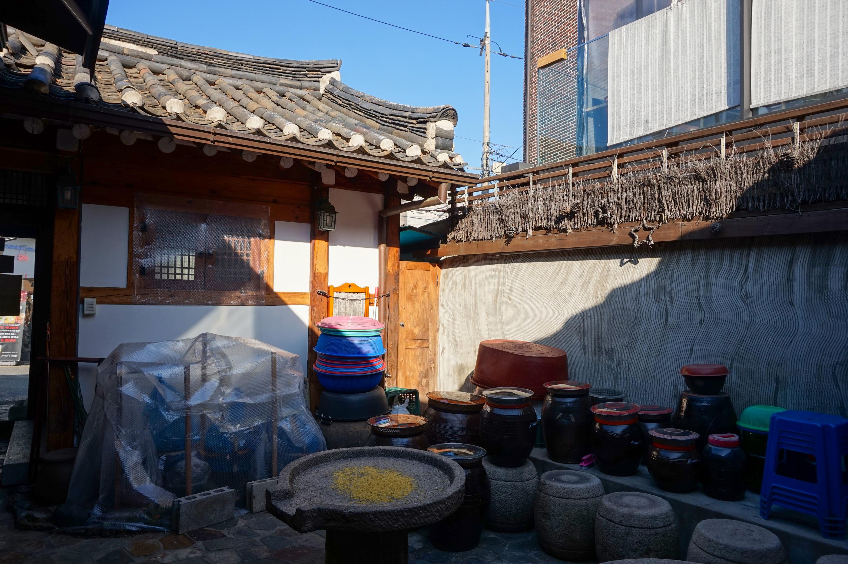 Korean food for vegetarians! Temple food inside a beautiful hanok restaurant.