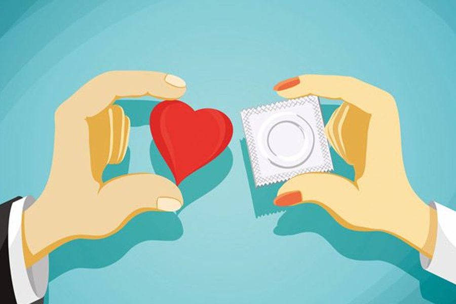 韩国女性在10年间使用的避孕方式变化对比图，展示体外射精、避孕套和避孕药的使用趋势及比例变化。