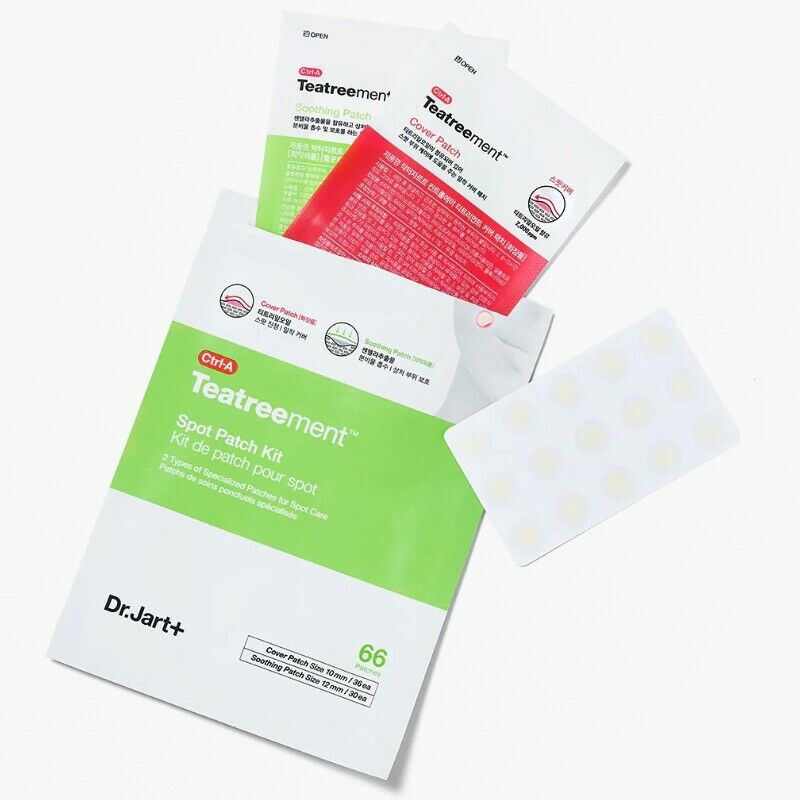 Dr.Jart Teatreement ประกอบด้วยแพทช์สองแบบ Soothing และ Cover Patch เพื่อลดการอักเสบและปกปิดสิว