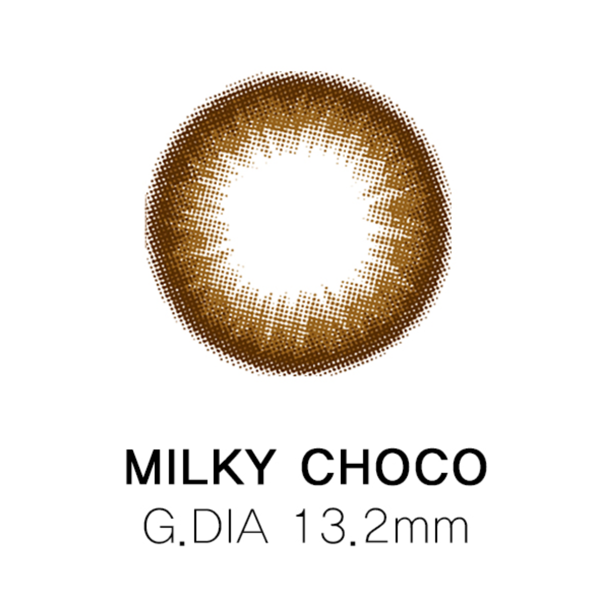 แบบคอนแทคเลนส์ Milky Choco แสดงรายละเอียด G.DIA 13.2mm