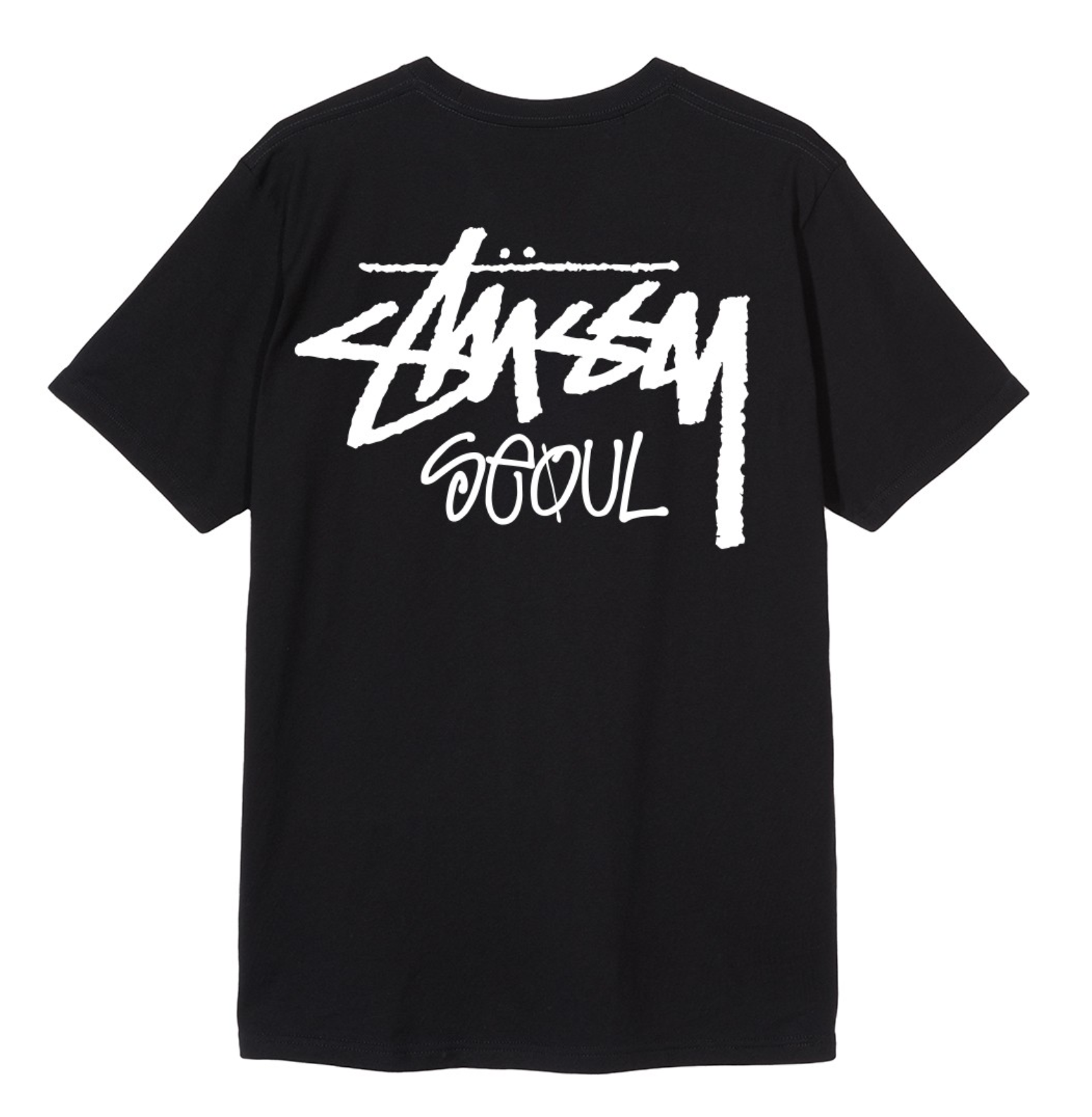 เสื้อยืด Stussy รุ่นลิมิเตดสีดำพร้อมโลโก้ Stussy Seoul ขนาดใหญ่ที่ด้านหลัง ส่งตรงจากเกาหลี