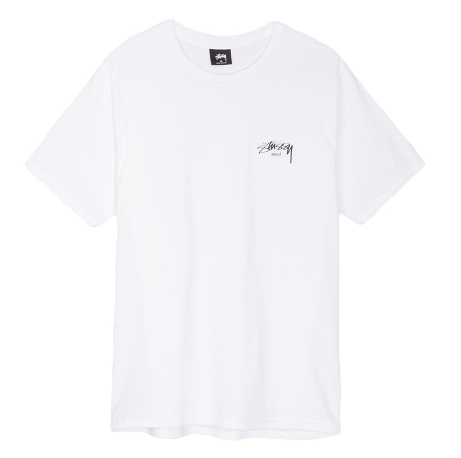 เสื้อยืด Stussy รุ่นลิมิเตดสีขาวจากเกาหลีพร้อมโลโก้ Stussy Seoul ที่หน้าอกด้านซ้าย