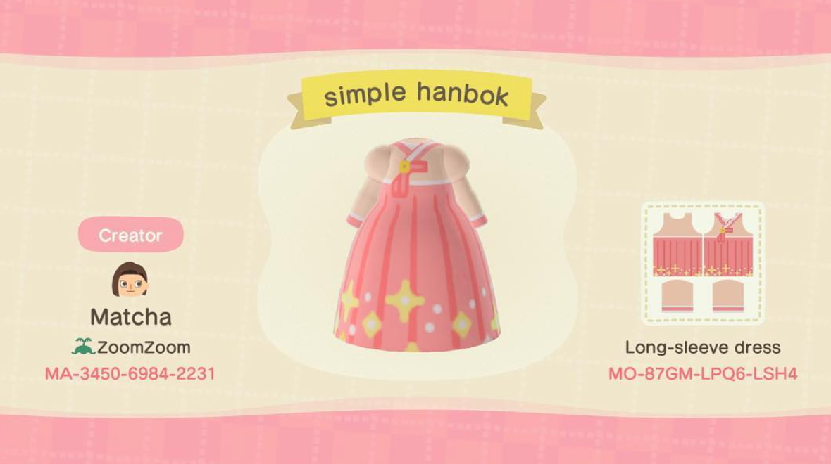 動森遊戲中韓服設計展示