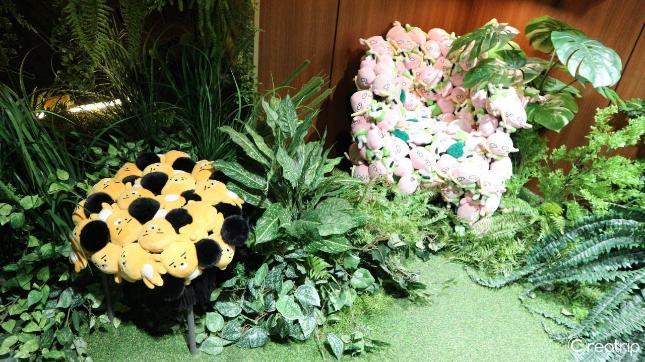 Comfortable seats featuring Kakao Friends character designs in a modern setting.