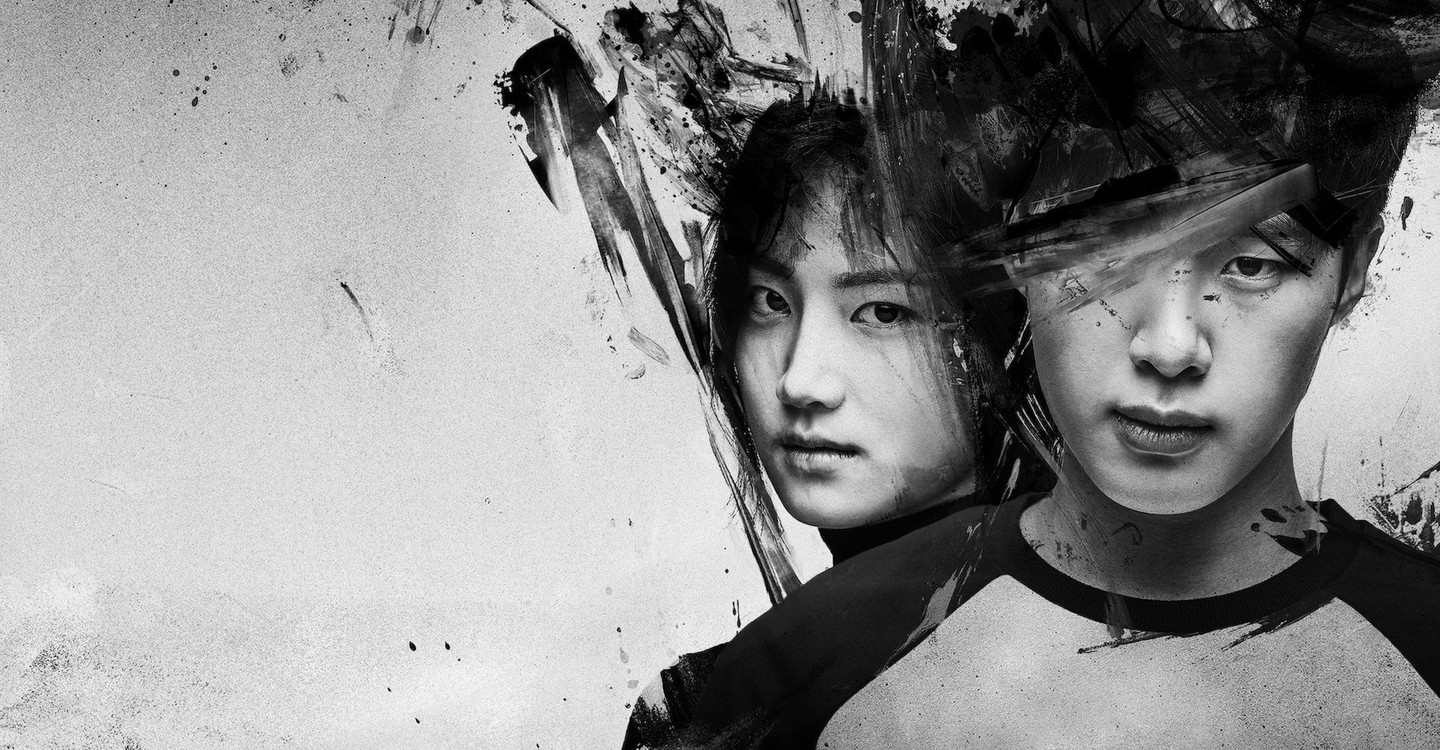 韓劇人文教育101與眾不同的黑白海報，傳遞劇中激烈的情感衝突。